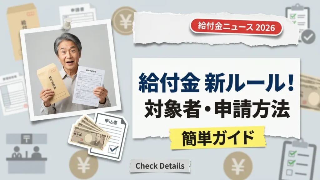 【2026年最新】給付金の新ルール！対象者・簡単な申請方法をわかりやすく解説