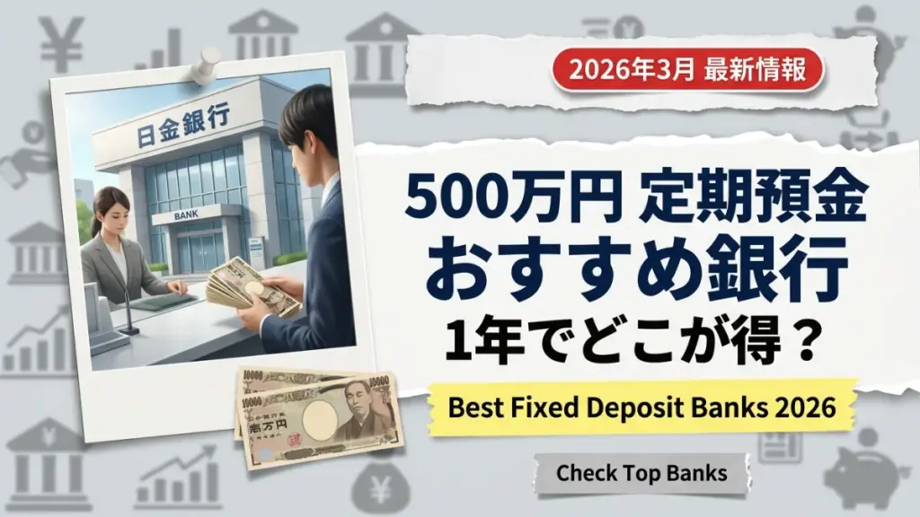 【2026年3月】500万円を1年、定期預金に預けるならどの銀行がいい？おすすめの定期預金 [銀行・郵便局]