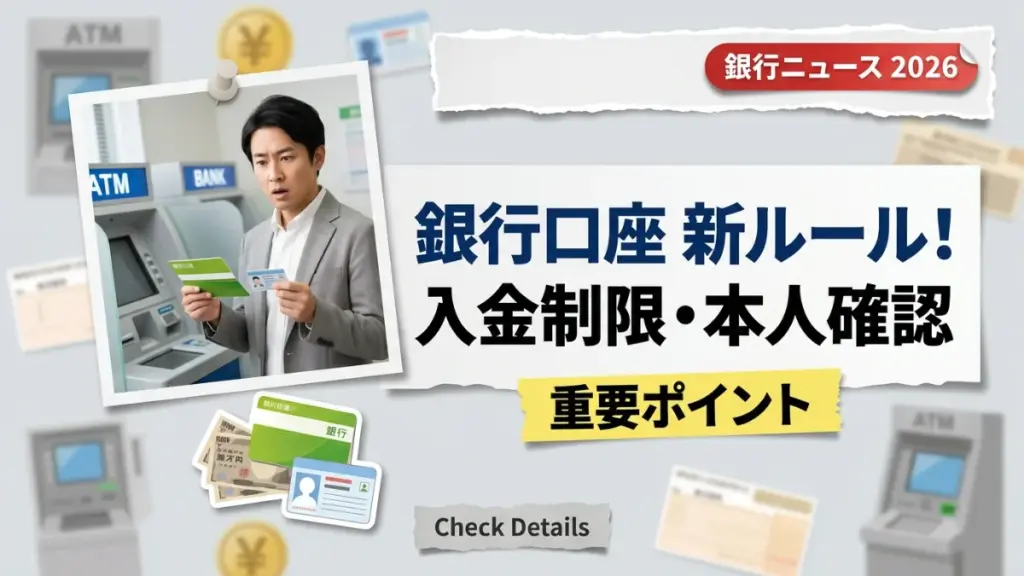 【2026年】銀行口座ルール変更：入金制限と本人確認の新ポイント