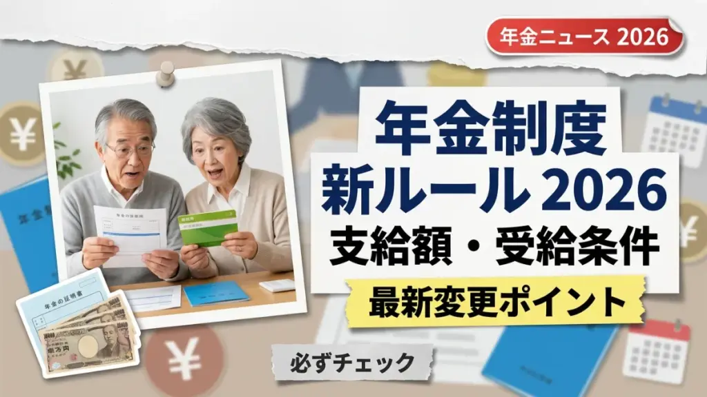年金制度の新ルール2026：支給額・受給条件の最新変更