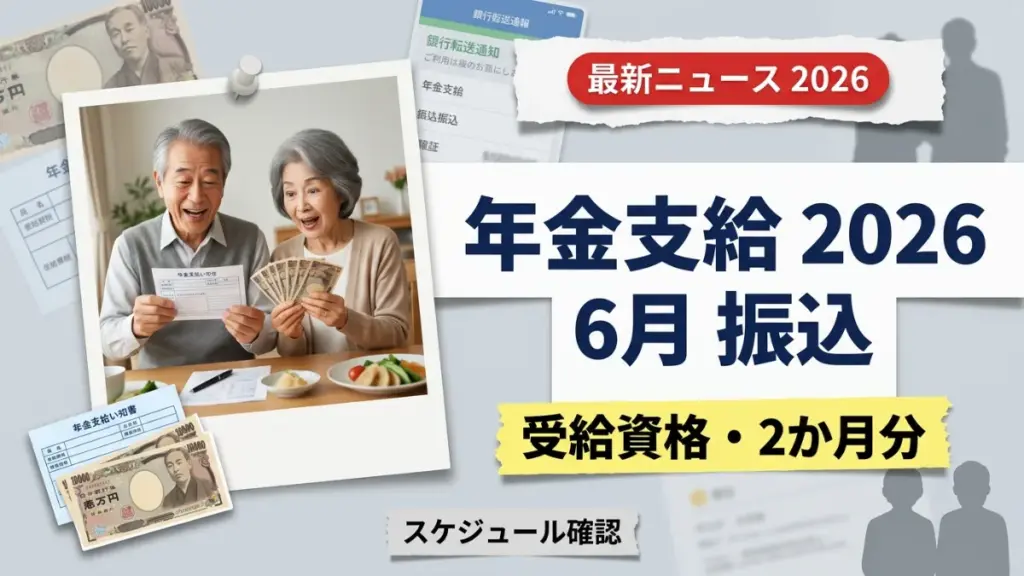 年金支給2026年6月｜受給資格・2か月分支給額・振込スケジュール