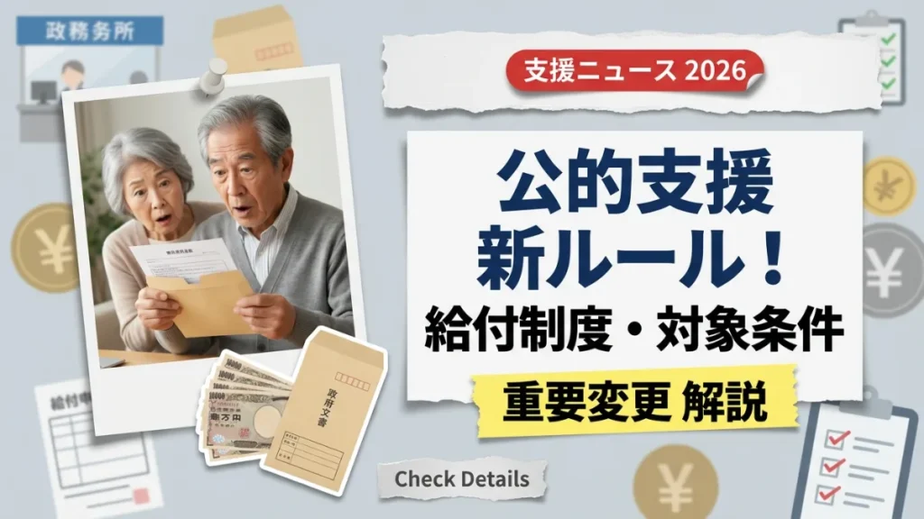 【2026年】公的支援の新ルール！給付制度と対象条件の重要変更を解説