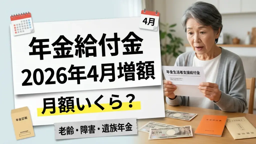 【2026年4月スタート増額】年金生活者支援給付金の月額はいくら？老齢・障害・遺族年金と独立入金