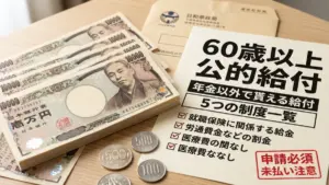 【申請必須で未払い注意】60歳以上対象！年金以外で貰える公的給付5つの制度を一覧まとめ